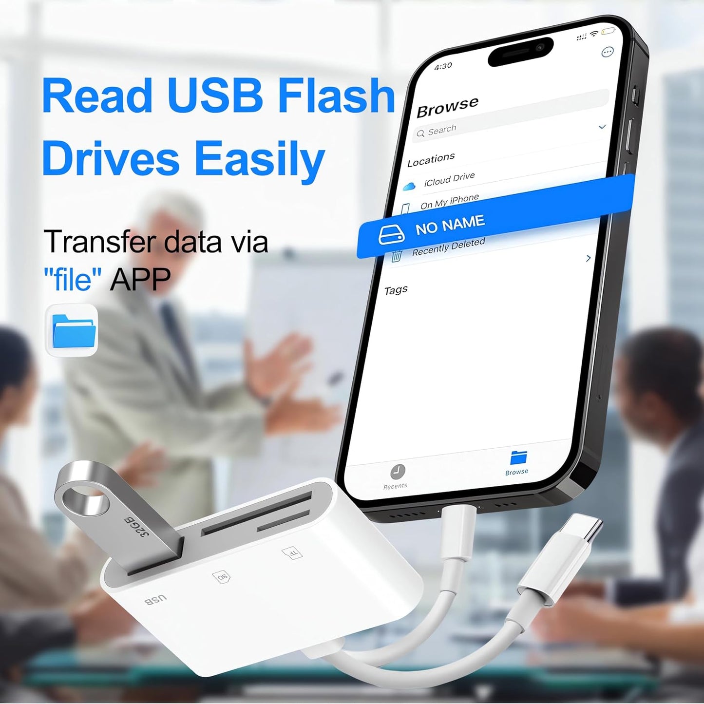 USB-C & Lightning to SD & TF Card & USB Reader for iPhone