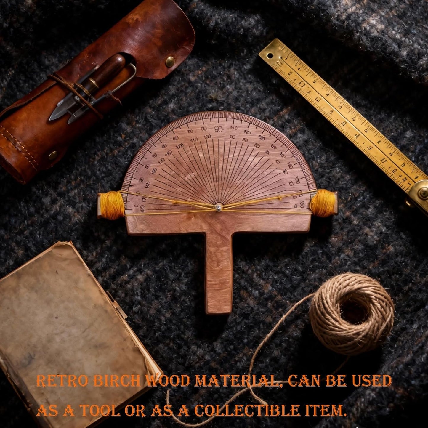 Precision Angle Finder – Handcrafted Birch Wood Degree Tool