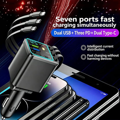 102W Star Lights Fast Charging Car Charger | Car Charger USB C