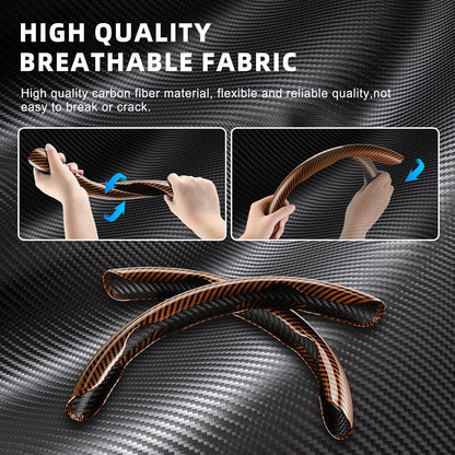 3pcs Carbon Fiber Anti-Skid Steering Wheel Cover