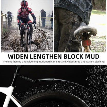 Mountain Road Bike Front and Rear Fenders - Foldable Retractable Extended Fenders