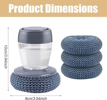 Comfort Grip Dish Scrubber with Soap Dispenser Set