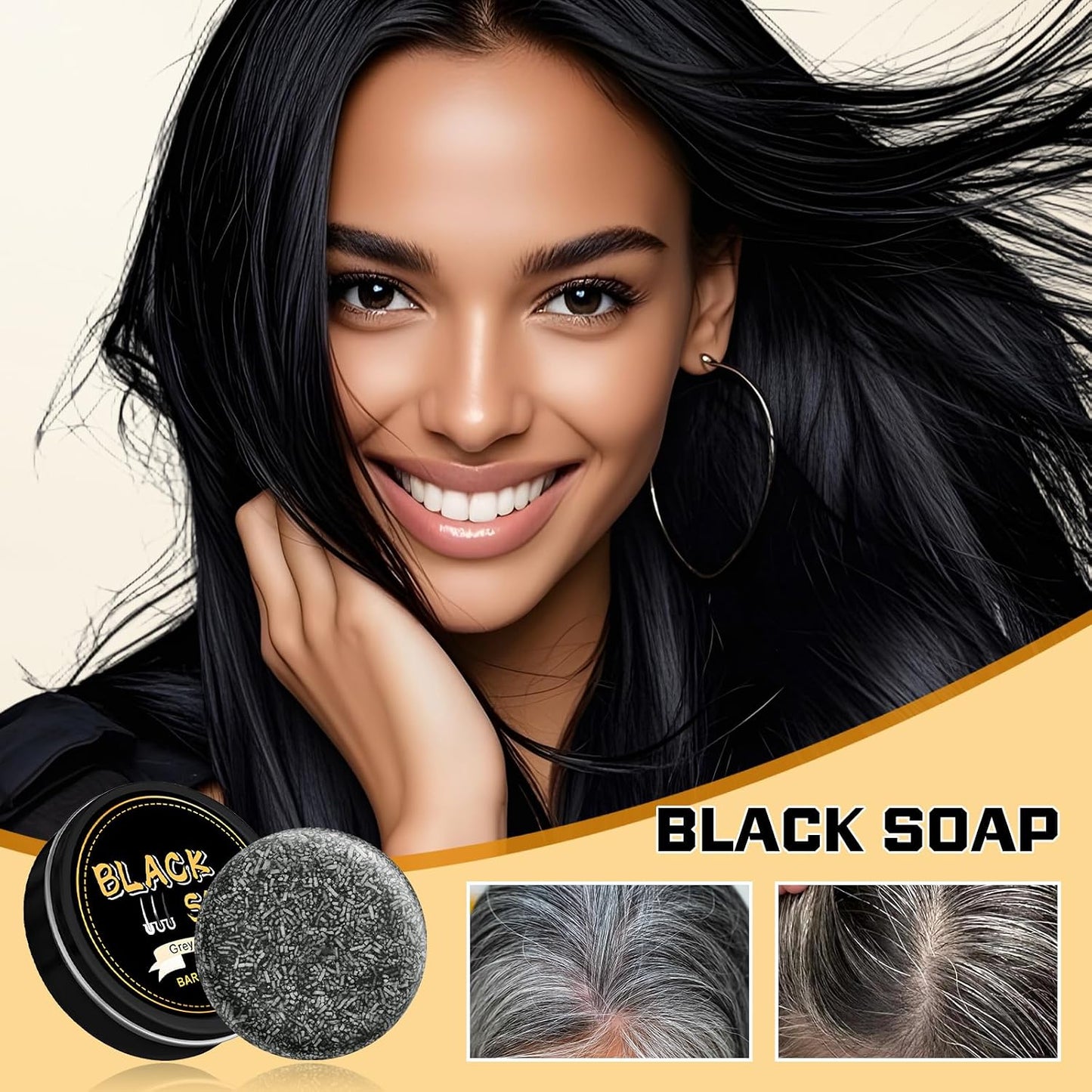 Hair Shampoo Soap Natural Gray Hair Reverse Bar – Deep Cleaning & Nourishing