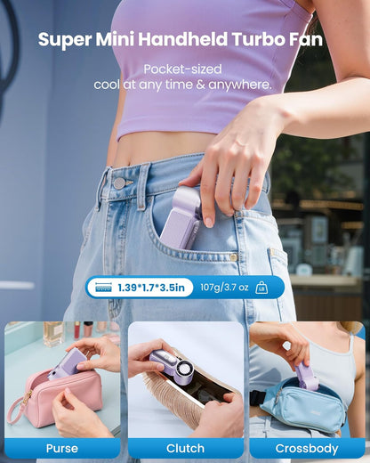Portable High Velocity Handheld Cooling Fan with LED Display