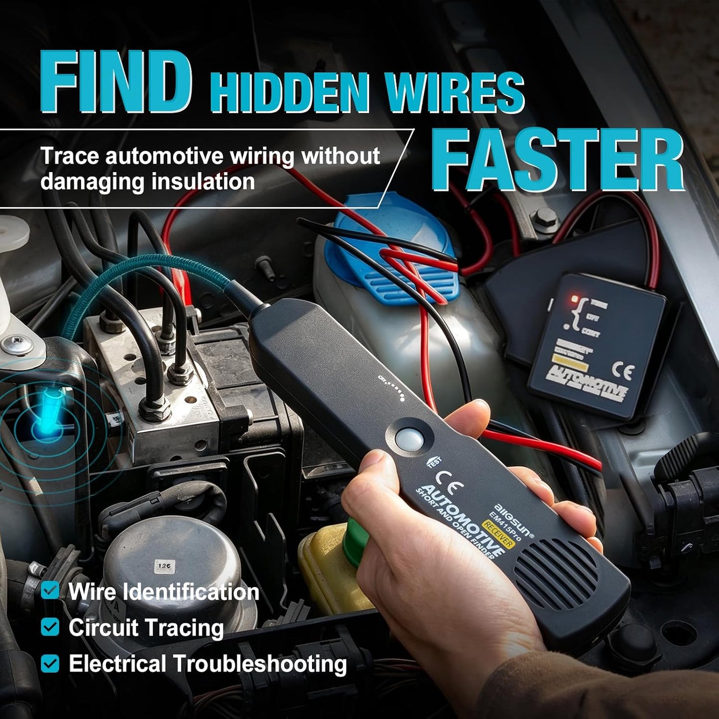 EM415Pro Automotive Circuit Tracer, DC 6-42V Wire Tracker Tool