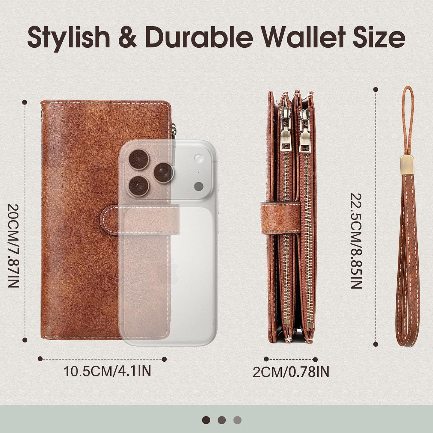 Leather Wallets for Women with RFID Blocking Credit Card Holder Large Capacity
