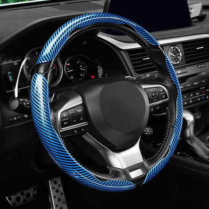 3pcs Carbon Fiber Anti-Skid Steering Wheel Cover