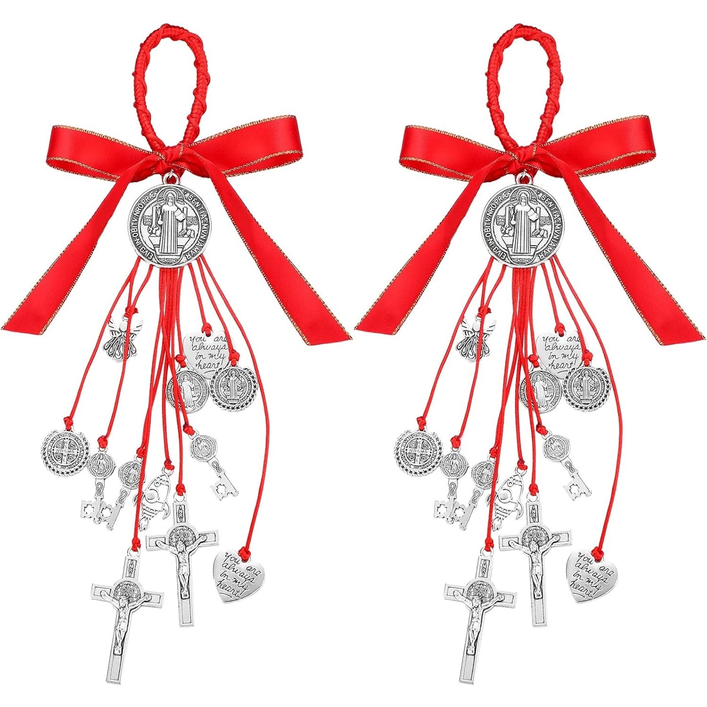 2 PCS Red San Benito Medalla Home Protection Door Hanger