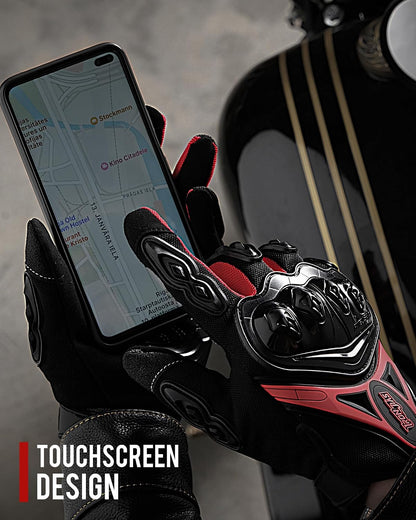 Motorcycle Gloves Full Finger Support Touch Screen Durable for Road Racing Bike