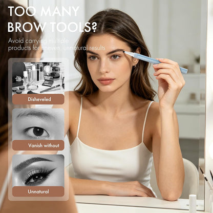 Dual-Ended 4-Tip Precision Eyebrow Pencil with Spoolie Brush