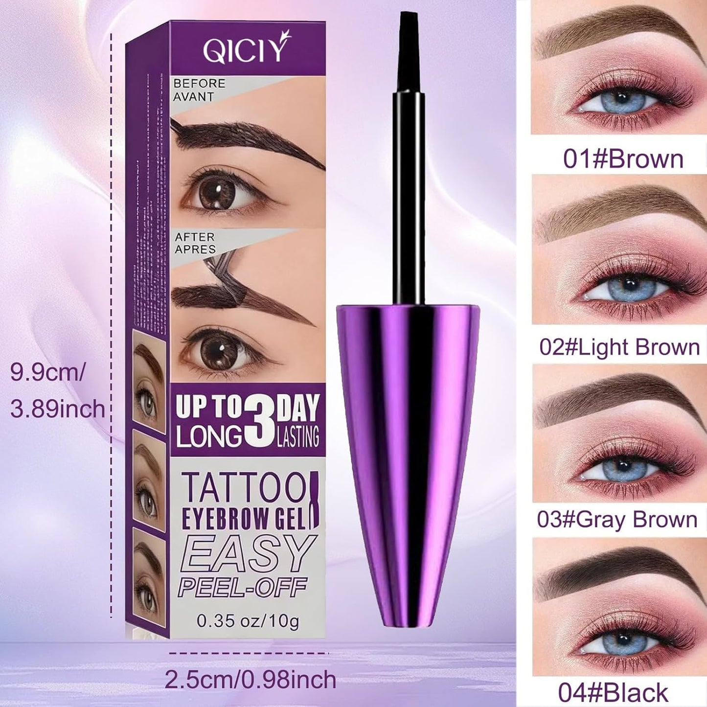 4 Pack Long-lasting Waterproof Peel off Tatoo Eyebrow Gel
