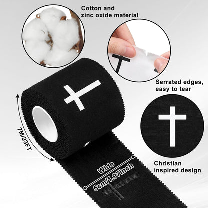 2 Pcs Christian Cross Athletic Tape Sports Tape