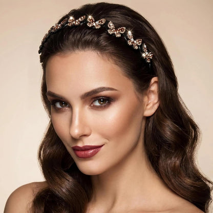 4pcs Butterfly Crystal Non Slip Headbands for Women