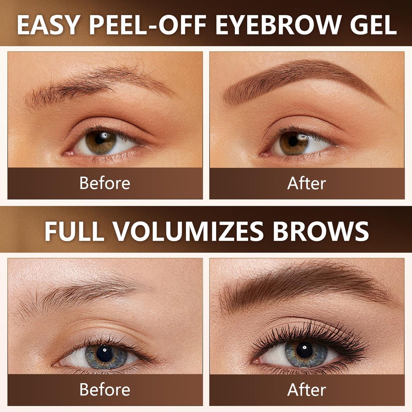 3PCS Easy Peel-Off Eyebrow Gel- QICIY Peel Off Tattoo Eyebrow Eye Brow Tint
