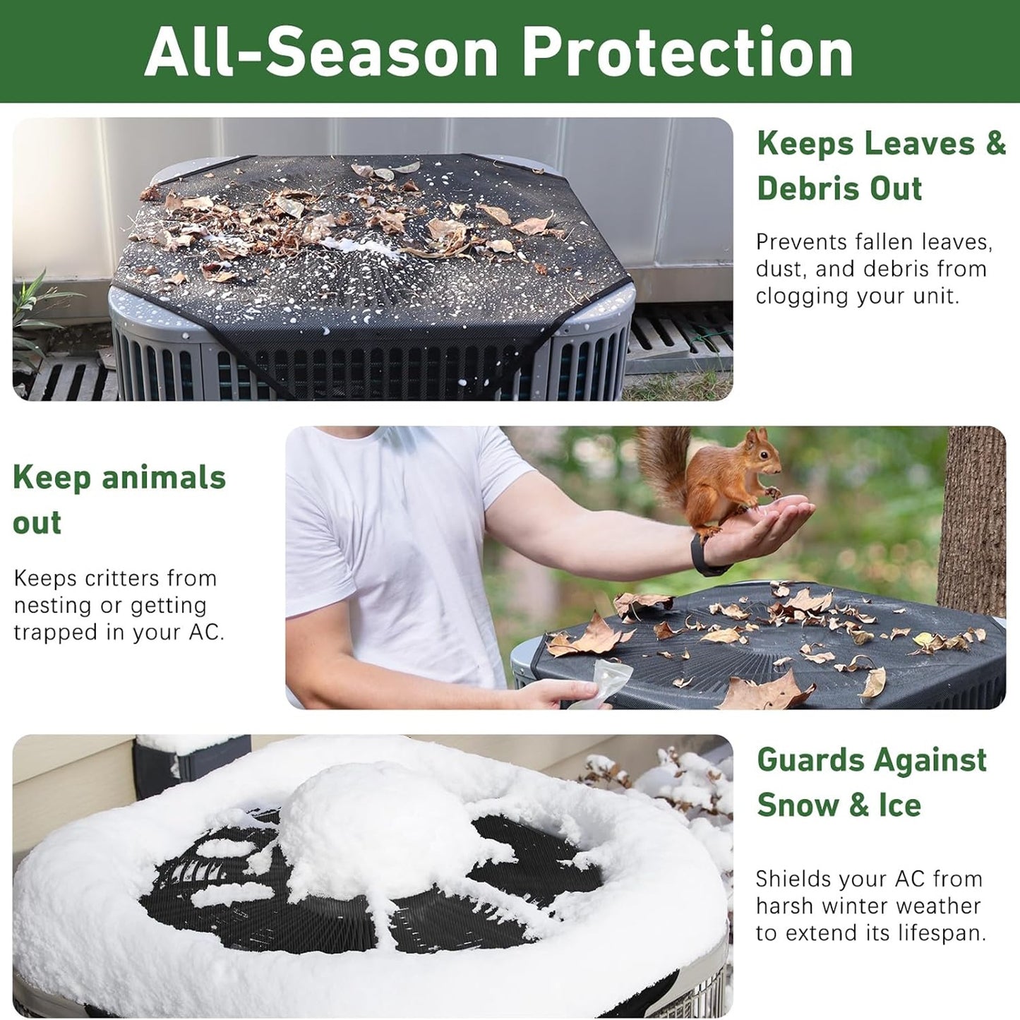 Durable Outdoor Air Conditioner Cover, Waterproof Fabric, Windproof Dustproof Design