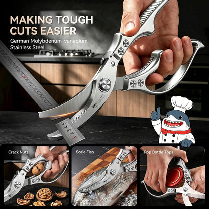 Heavy Duty Poultry Shears Kitchen Scissors for Chicken, Meat Cutting, Turkey, Fish, Vegetables