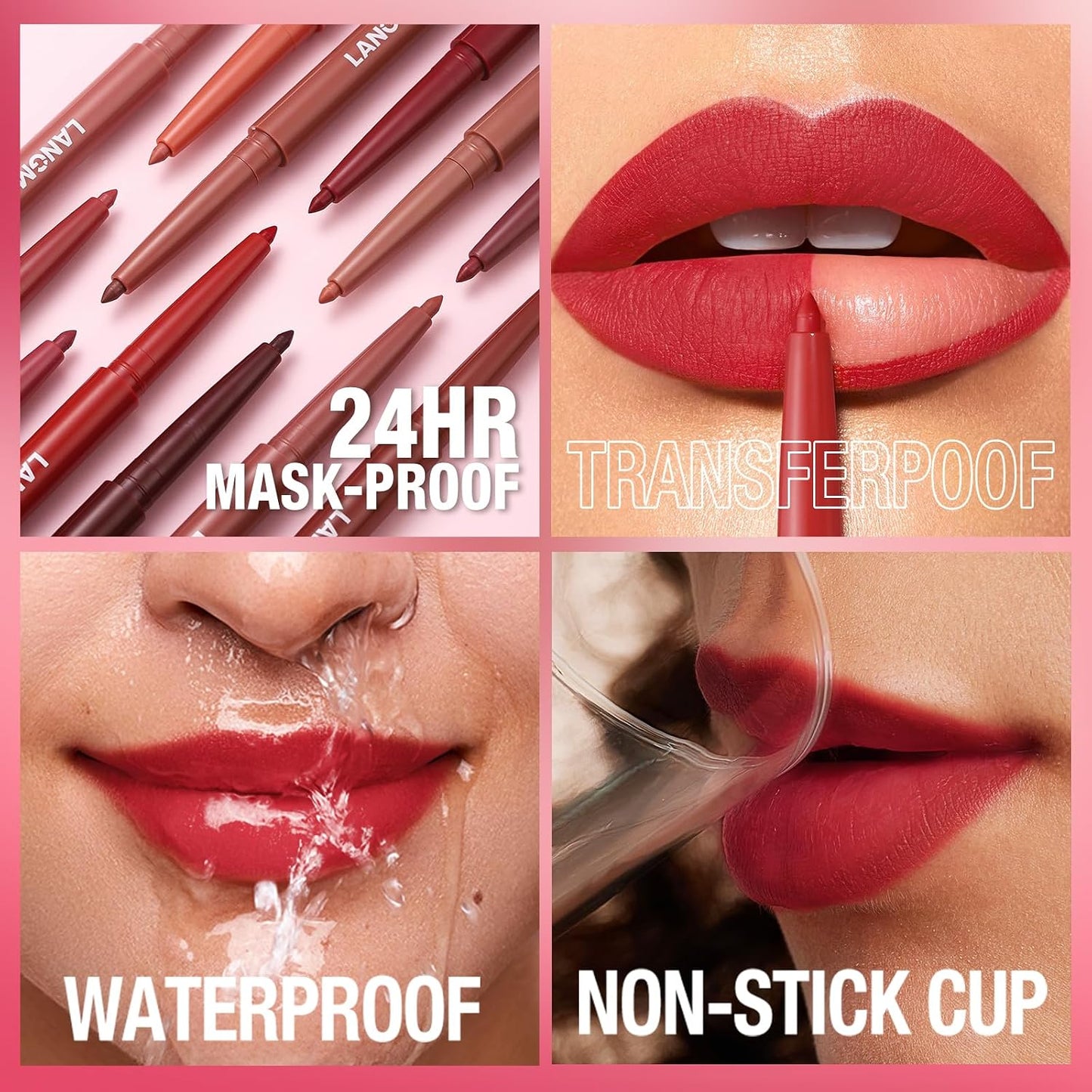 12 Colors Sculpting Matte Velvet Lip Liner Set, Smooth Creamy Texture,Waterproof And High Pigmented