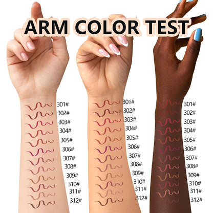 12-piece Nude Lip Line Set, Natural, Smooth Matte Lipstick Pencil