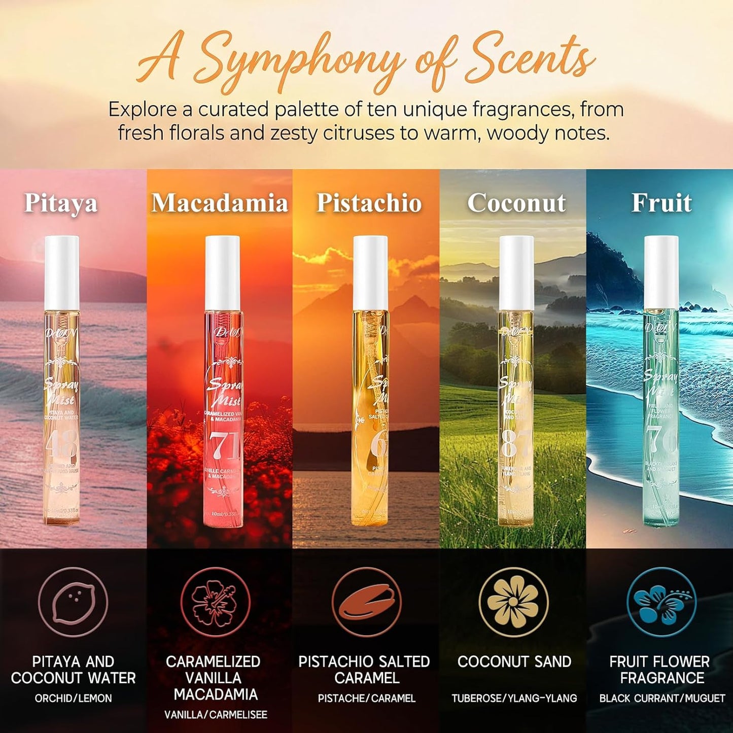 10-Piece Summer Brazilian Romantic Perfume Set