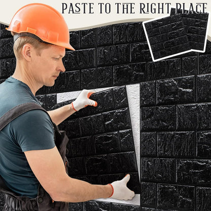 10 Pcs 3D Wall Panels Peel and Stick Foam Brick Wallpaper