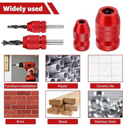 2Pcs Aluminum Alloy Adjustable Drill Bit Stop Collar Set