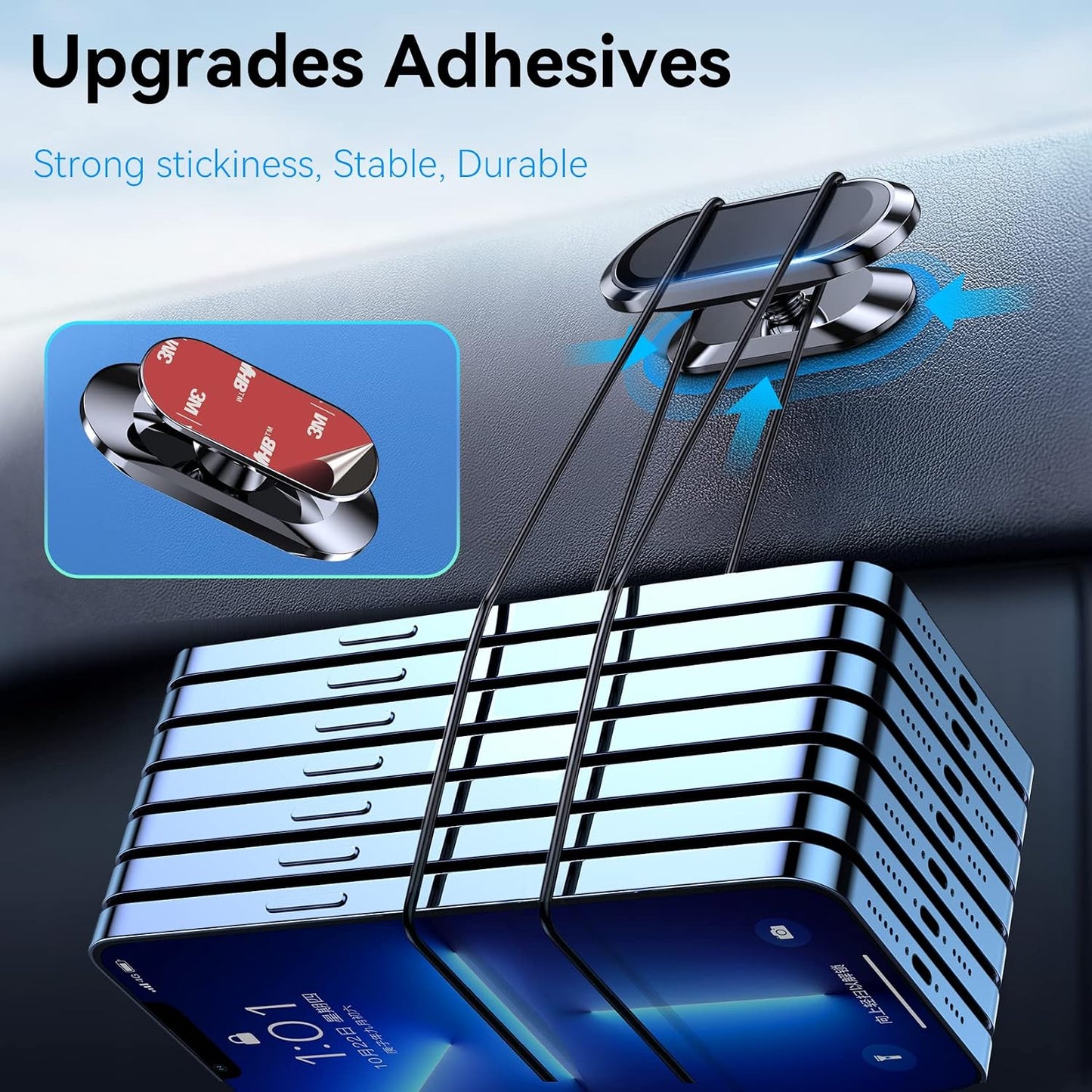2-Pack Strong Magnetic Phone Holder for Car Dash