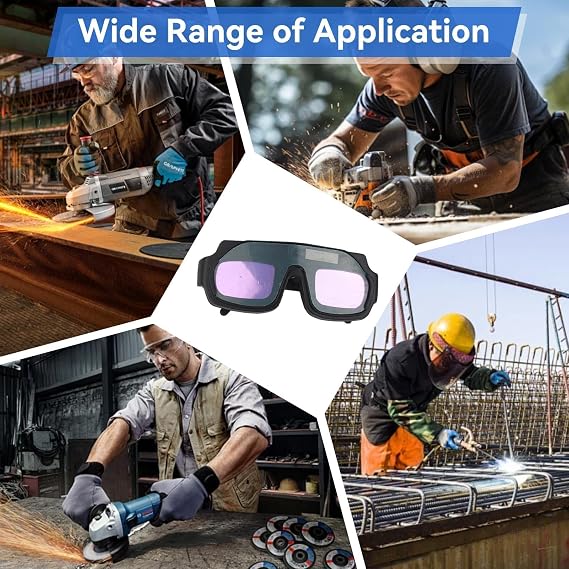 Solar Powered Auto Darkening Safety Goggles with an Elastic Band