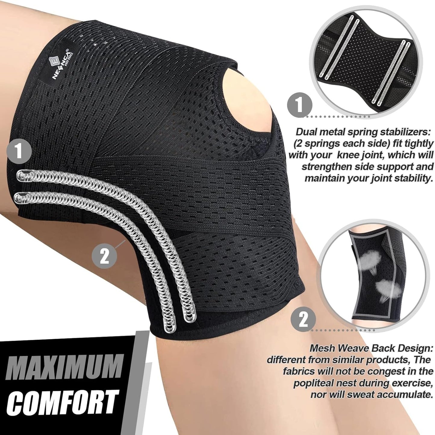 Knee Brace with Side Stabilizers for Knee Pain