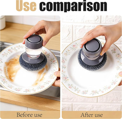Comfort Grip Dish Scrubber with Soap Dispenser Set