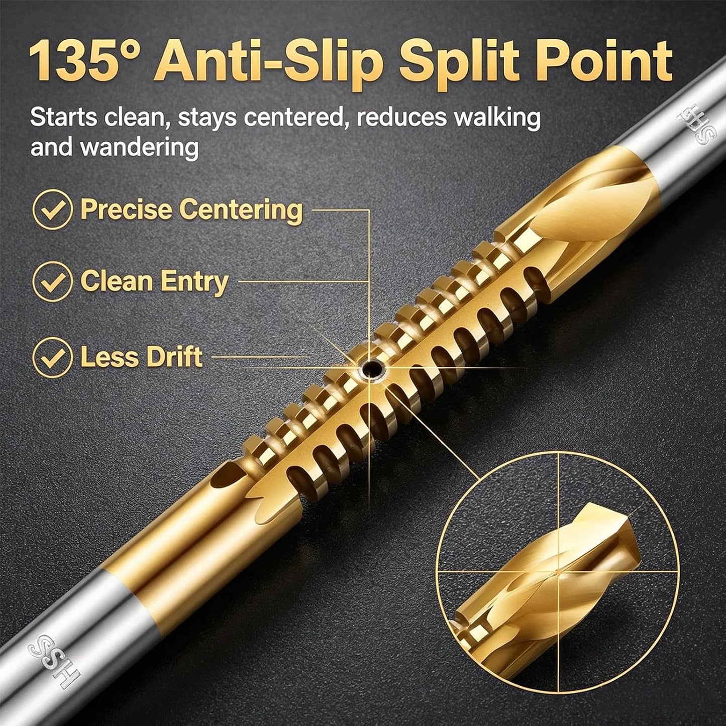 Titanium-Plated High-Speed Steel 6 Counts Metalworking Set