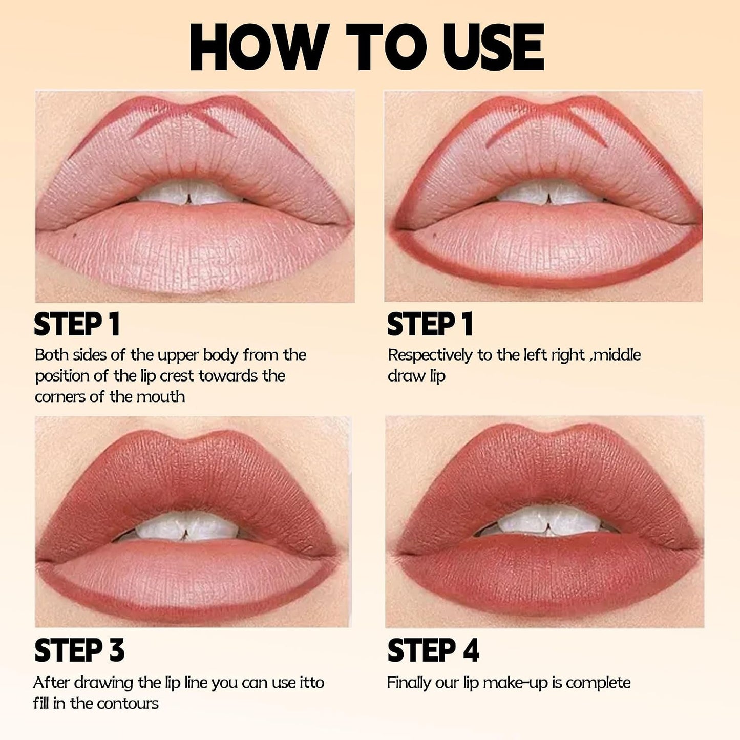 12pcs Nude Natural Smooth Lip Line Pencil Set