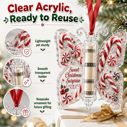 Butterfly Christmas Cash Gift Holder Ornament,Acrylic Money Holder