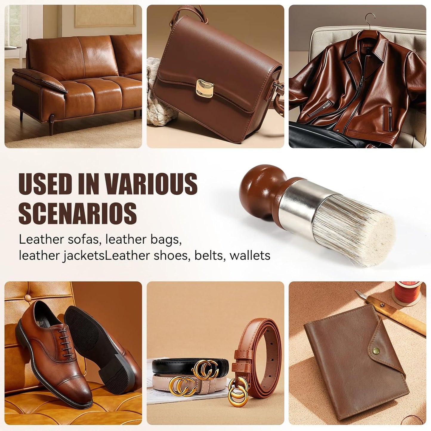 Leather & Furniture Repair Salve & Brush Set - Leather Cleaner and Conditioner for Furniture