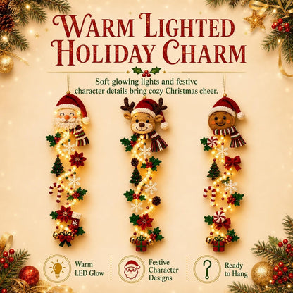 6 Styles Glowing Christmas Door Hanger, Lighted Christmas Door Hanger