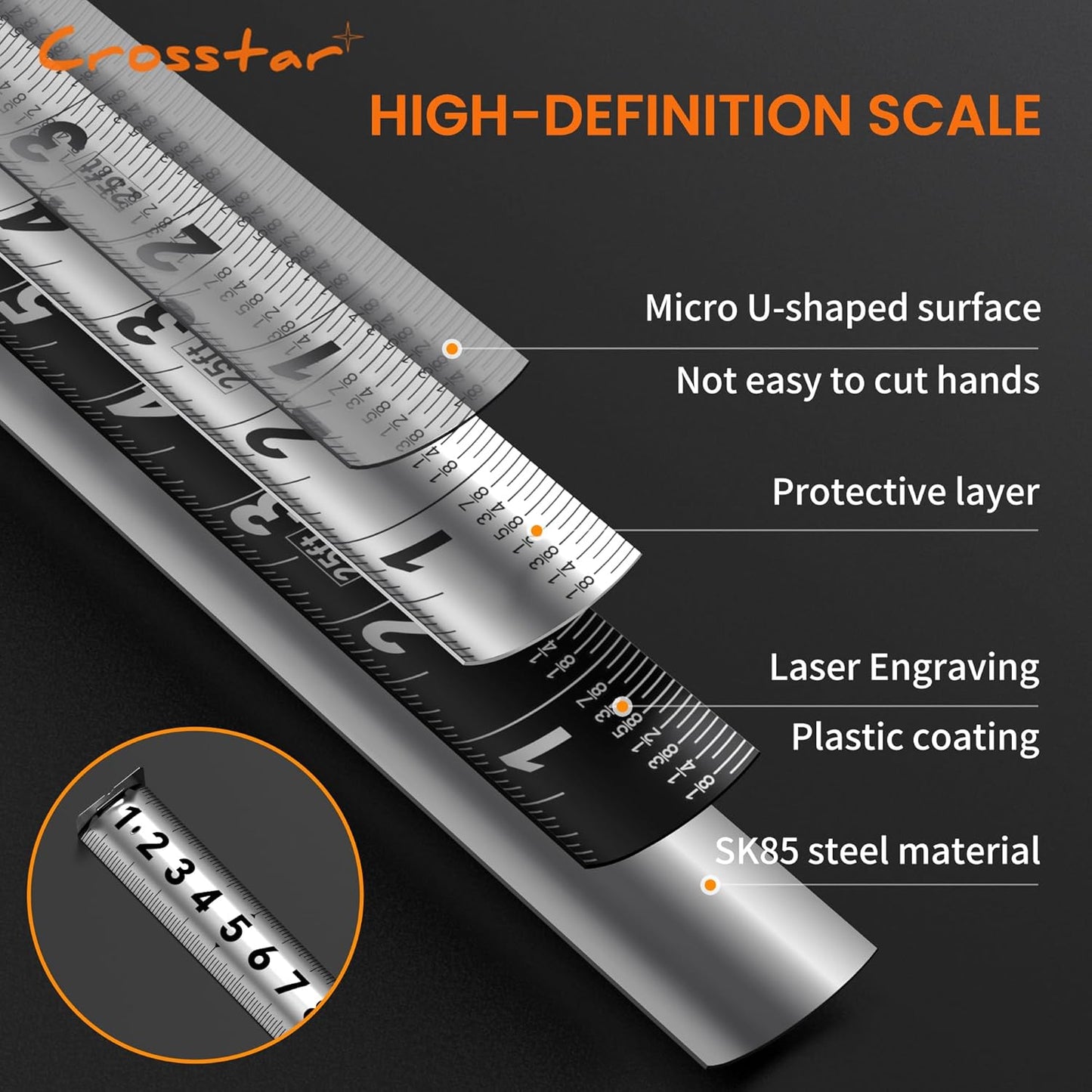 Magnetic Self-Locking Stainless Steel Tape Measure