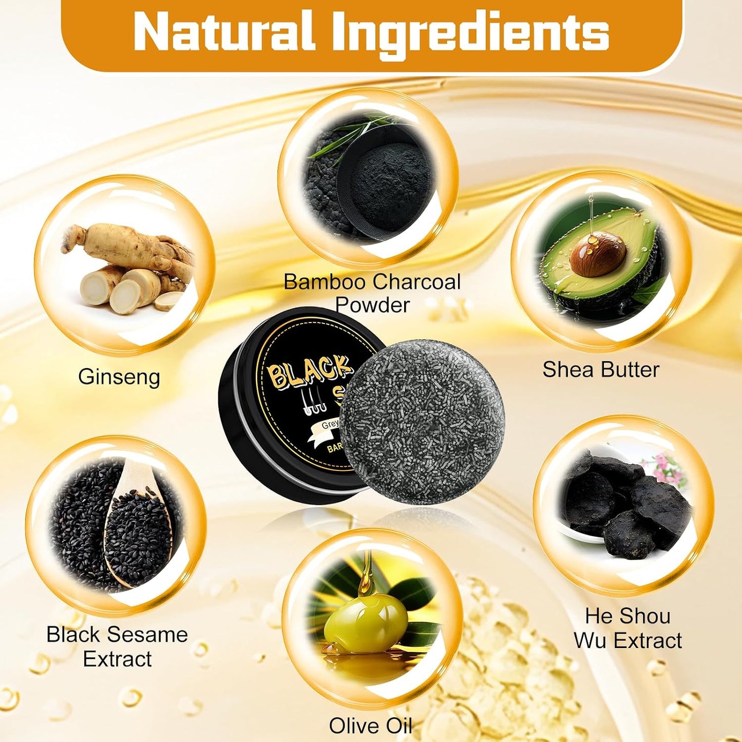 Hair Shampoo Soap Natural Gray Hair Reverse Bar – Deep Cleaning & Nourishing