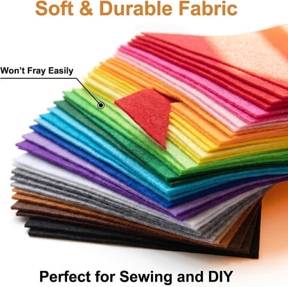 40 Pcs 6x6 Inch Colorful Craft Felt Sheets for DIY Projects, Sewing Art Supplies