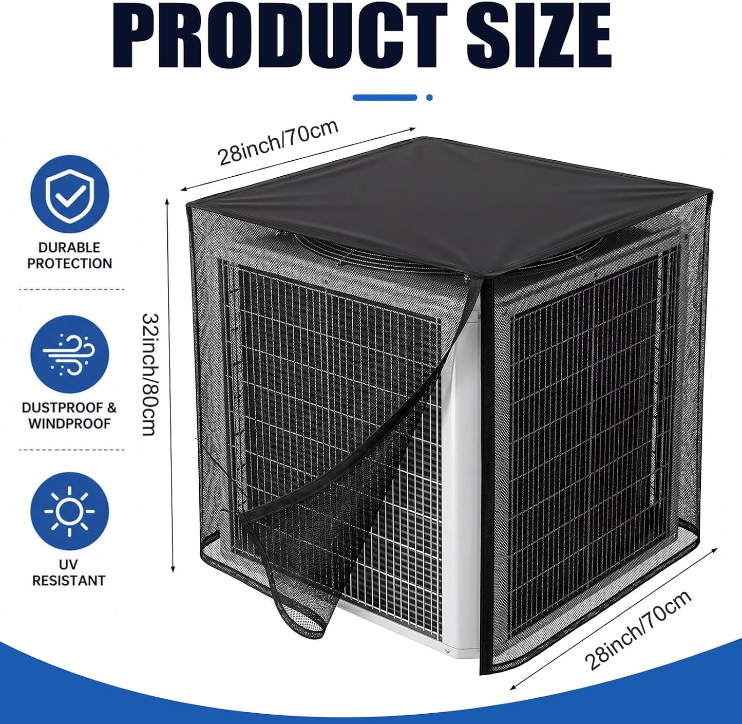 Breathable Mesh AC Cover with Waterproof Top for Outside Units