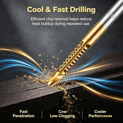 Titanium-Plated High-Speed Steel 6 Counts Metalworking Set