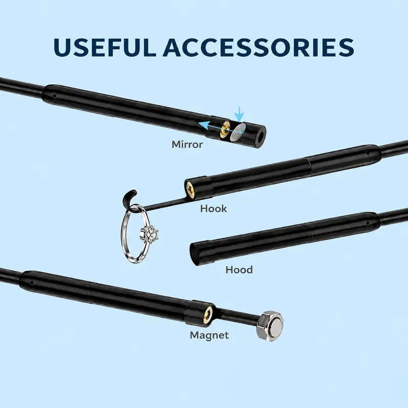 Endoscope Camera with Light, 1920P HD Borescope Tools with 8 Adjustable LED Lights