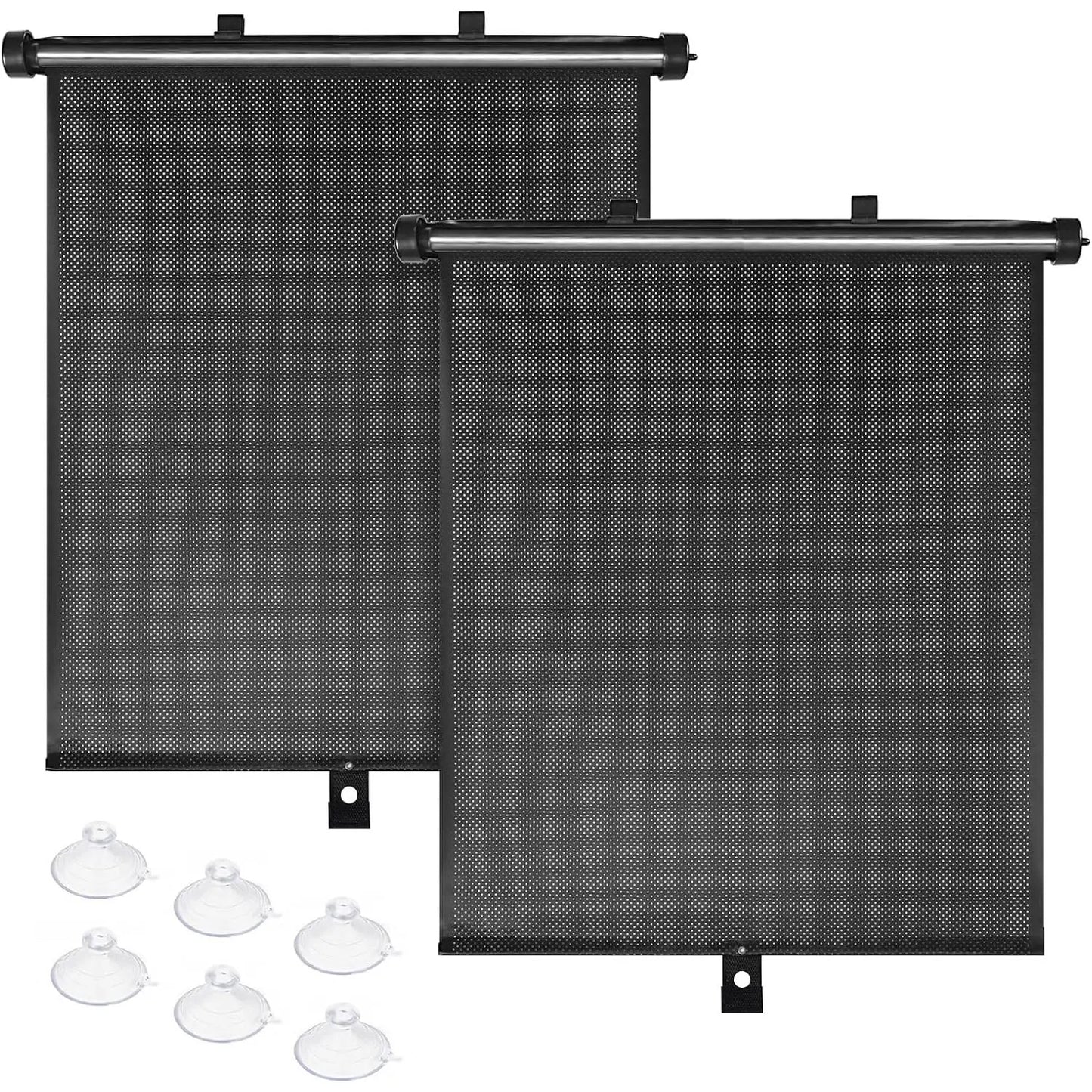 2 Pack Retractable Sun Shades for Blocks Heat and UV Rays Glare Protection