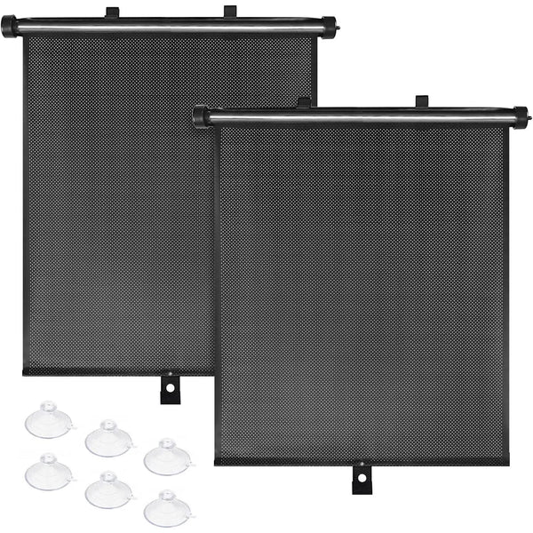 2 Pack Retractable Sun Shades for Blocks Heat and UV Rays Glare Protection