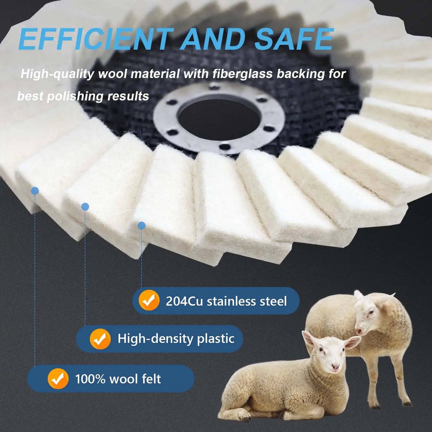 3 pieces Upgraded Wool Felt Polishing Wheel with Cloth Cover
