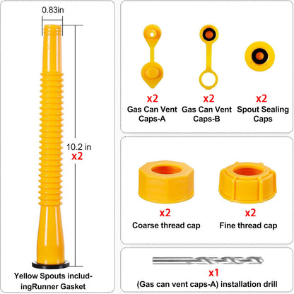 Gas Can Spout Replacement Anti-Spill Gas Can Nozzle fit 1/2/5/10 Gal Can bends