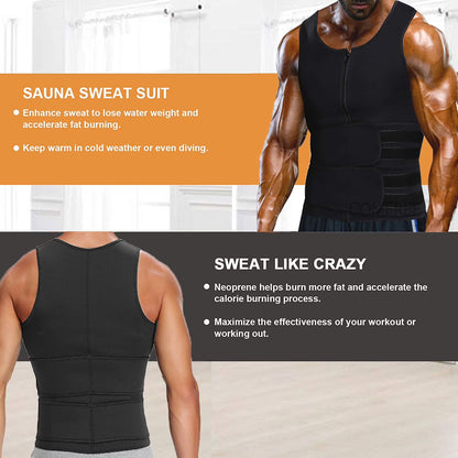 Sweat Vest Tank Top Corset Workout Compression Shirt GYM