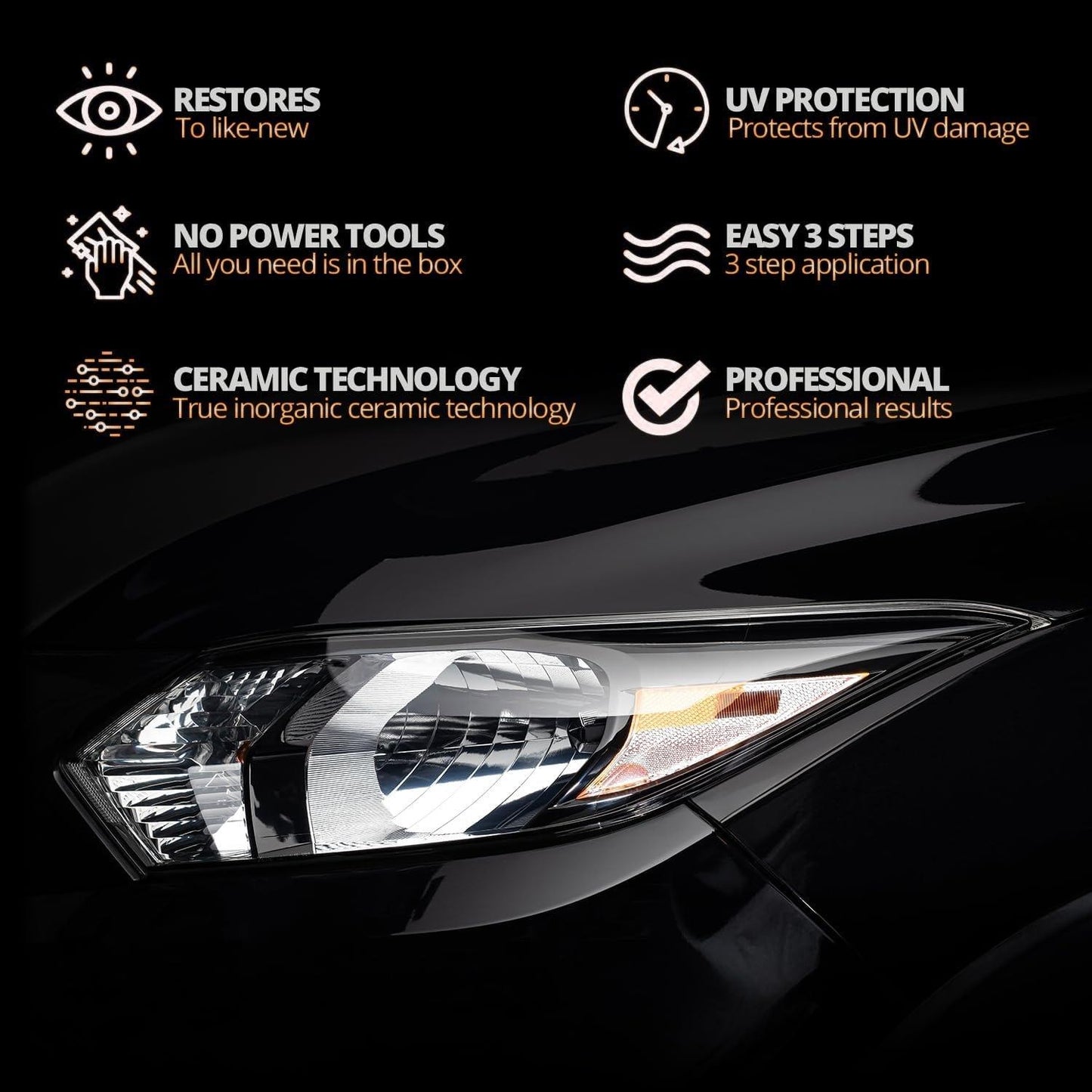 Automotive Headlamp Restoration Fluid Oxidized and YellowedAutomotive Headlamps