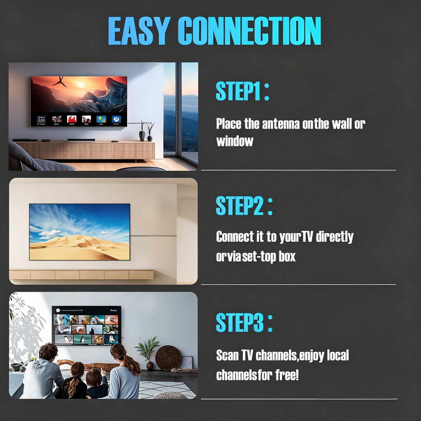 Portable Free Mini Digital TV Antenna with Magnetic Base