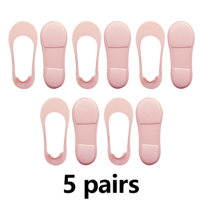 5 Pairs No Show Cushioned Socks Anti-Slip Grip Breathable Soft