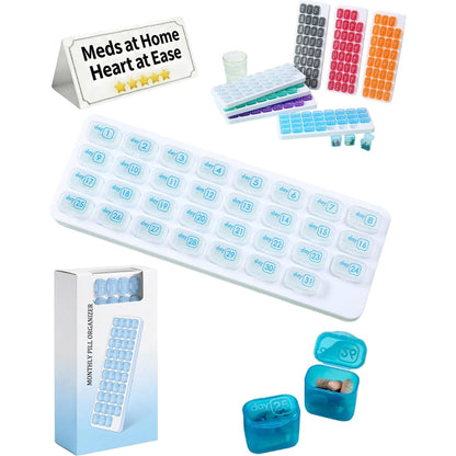 31 Day Monthly Pill Organizer Holder with Removable Medication Pods