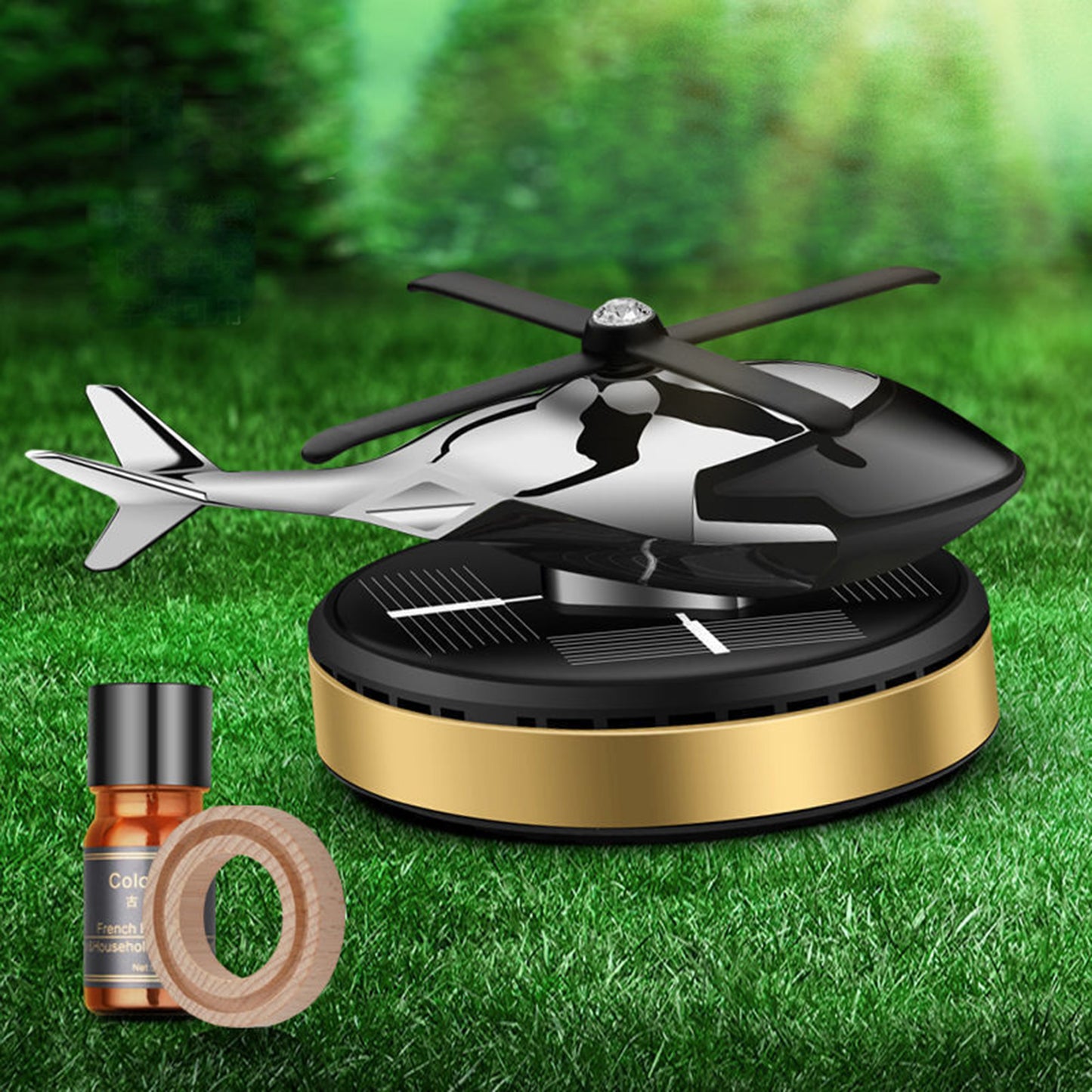 Helicopter Solar Energy Rotating Aromatherapy Aviation Al Alloy Diffuser